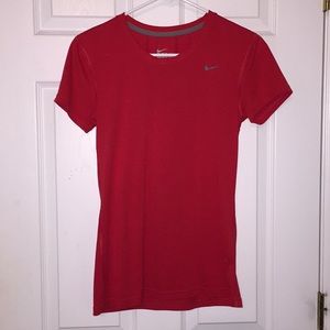 Red Nike dri-fit tee